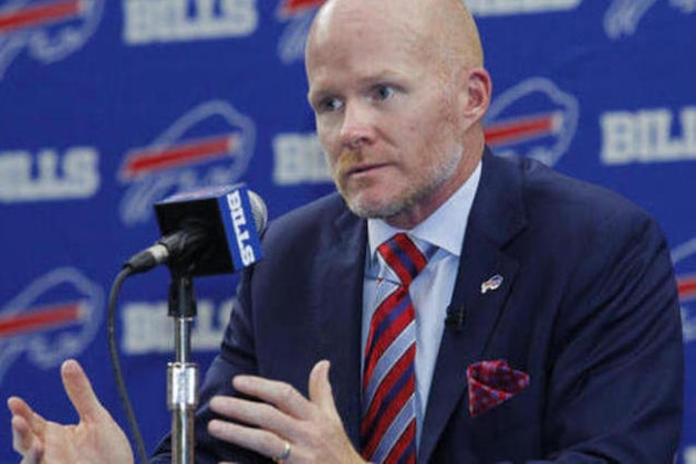 Buffalo Bills new head coach Sean McDermott addresses the media during an NFL football press conference, Friday, Jan. 13, 2017, in Orchard Park, N.Y. (AP Photo/Jeffrey T. Barnes)