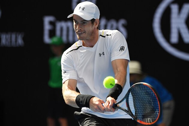 Britain's Andy Murray hits a return against Sam Querrey of the US during their men's singles third round match on day five of the Australian Open tennis tournament in Melbourne on January 20, 2017. / AFP / SAEED KHAN / IMAGE RESTRICTED TO EDITORIAL USE - STRICTLY NO COMMERCIAL USE (Photo credit should read SAEED KHAN/AFP/Getty Images) Britain's Andy Murray hits a return against Sam Querrey of the US during their men's singles third round match on day five of the Australian Open tennis tournament in Melbourne on January 20, 2017. / AFP / SAEED KHAN / IMAGE RESTRICTED TO EDITORIAL USE - STRICTLY NO COMMERCIAL USE (Photo credit should read SAEED KHAN/AFP/Getty Images)