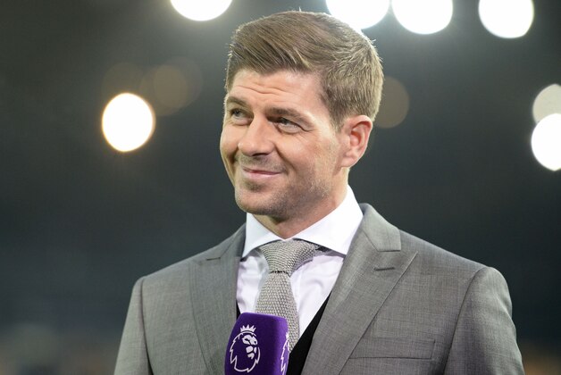 Former Liverpool and England captain Steven Gerrard, seen working for television ahead of the English Premier League football match between West Bromwich Albion and Manchester United at The Hawthorns stadium in West Bromwich, central England, on December 17, 2016.
 / AFP / Oli SCARFF / RESTRICTED TO EDITORIAL USE. No use with unauthorized audio, video, data, fixture lists, club/league logos or 'live' services. Online in-match use limited to 75 images, no video emulation. No use in betting, games or single club/league/player publications.  /         (Photo credit should read OLI SCARFF/AFP/Getty Images)
