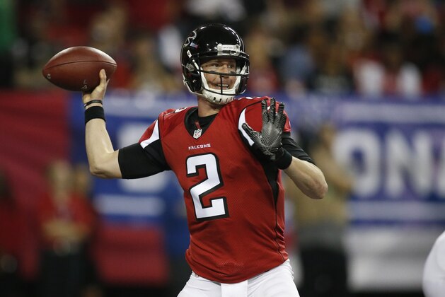 Jan 14, 2017; Atlanta, GA, USA; Atlanta Falcons quarterback Matt Ryan (2) throws against the Seattle Seahawks during the second quarter in the NFC Divisional playoff at Georgia Dome. Mandatory Credit: Brett Davis-USA TODAY Sports