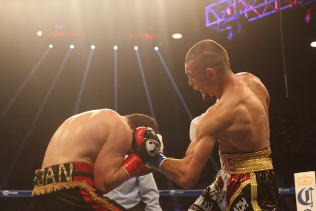 BIRMINGHAM, AL - JUNE 13: Ivan RedKach (R) lands a punch on Dejan Zlaticanin (L) on June 13, 2015 in Birmingham, Alabama.  (Photo by David A. Smith/Getty Images)
