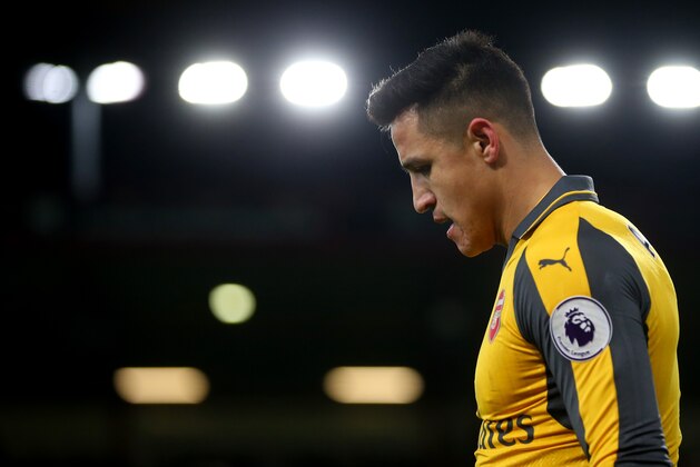 BOURNEMOUTH, ENGLAND - JANUARY 03: Alexis Sanchez of Arsenal during the Premier League match between AFC Bournemouth and Arsenal at Vitality Stadium on January 3, 2017 in Bournemouth, England. (Photo by Catherine Ivill - AMA/Getty Images)