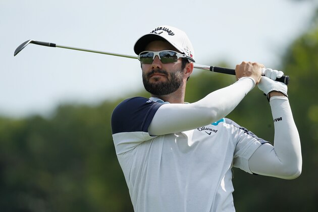 PLAYA DEL CARMEN, MEXICO - NOVEMBER 13:  Adam Hadwin of Canada plays his shot from the sixth fairway during the final round of the OHL Classic at Mayakoba on November 13, 2016 in Playa del Carmen, Mexico.  (Photo by Gregory Shamus/Getty Images)