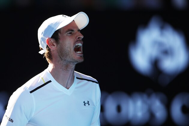 MELBOURNE, AUSTRALIA - JANUARY 22:  Andy Murray of Great Britain reacts in his fourth round match against Mischa Zverev of Germany on day seven of the 2017 Australian Open at Melbourne Park on January 22, 2017 in Melbourne, Australia.  (Photo by Clive Brunskill/Getty Images)