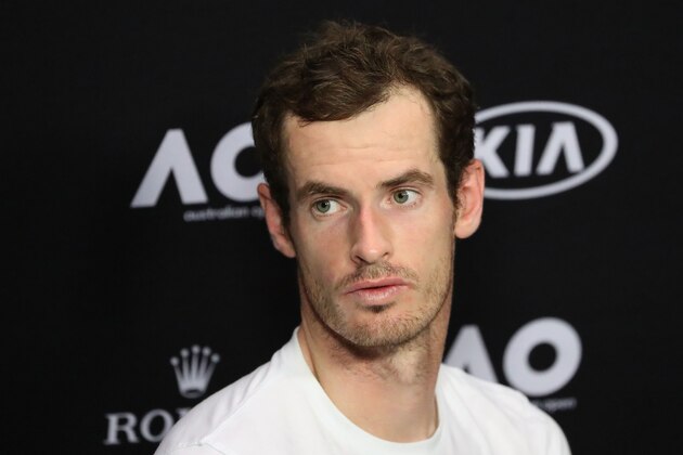 MELBOURNE, AUSTRALIA - JANUARY 22:  Andy Murray of Great Britain speaks to the media following his fourth round match loss to Mischa Zverev of Germany on day seven of the 2017 Australian Open at Melbourne Park on January 22, 2017 in Melbourne, Australia.  (Photo by Scott Barbour/Getty Images)