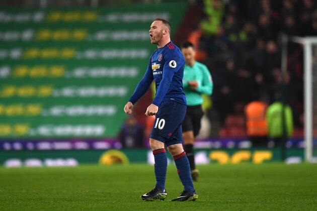STOKE ON TRENT, ENGLAND - JANUARY 21: Wayne Rooney of Manchester United celebrates scoring his sides first goal during the Premier League match between Stoke City and Manchester United at Bet365 Stadium on January 21, 2017 in Stoke on Trent, England. Wayne Rooney scores his 250th goal for Manchester United in all competitions, which makes him the club's top goal scorer of all time. He surpasses the record previously held by Sir Bobby Charlton.  (Photo by Gareth Copley/Getty Images)