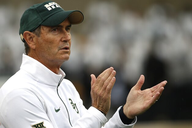 WACO, TX - OCTOBER 24: Baylor Bears head coach Art Briles applauds his team as the Bears take on the Iowa State Cyclones in the second half at McLane Stadium on October 24, 2015 in Waco, Texas. (Photo by Ron Jenkins/Getty Images)