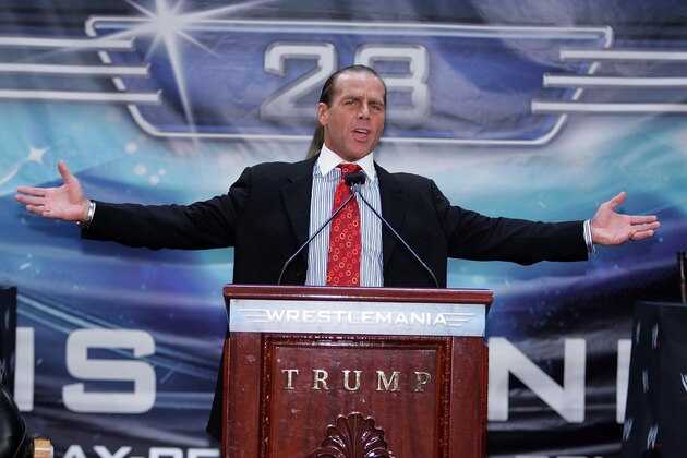 NEW YORK - MARCH 28:  Wrestler Shawn Michaels speaks at the press conference held by Battle of the Billionaires to announce details of Wrestlemania 23 at Trump Tower on March 28, 2007 in New York City.  (Photo by Bryan Bedder/Getty Images)