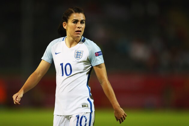 LEUVEN, BELGIUM - SEPTEMBER 20:  Karen Carney of England in action during the UEFA Women's Euro 2017 Qualifier between Belgium and England held at Stadium Den Dreef Oud Heverlee Leuven on September 20, 2016 in Leuven, Belgium.  (Photo by Dean Mouhtaropoulos/Getty Images)