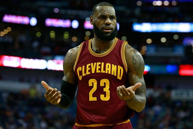 NEW ORLEANS, LA - JANUARY 23:  LeBron James #23 of the Cleveland Cavaliers argues a call during the first half of a game agasint the New Orleans Pelicans at the Smoothie King Center on January 23, 2017 in New Orleans, Louisiana. NOTE TO USER: User expressly acknowledges and agrees that, by downloading and or using this photograph, User is consenting to the terms and conditions of the Getty Images License Agreement.  (Photo by Sean Gardner/Getty Images)