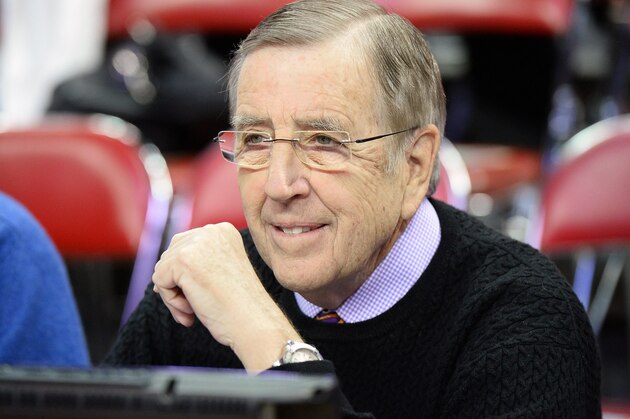 LAS VEGAS, NV - FEBRUARY 19:  Sportscaster Brent Musburger appears before a game between the New Mexico Lobos and the UNLV Rebels at the Thomas & Mack Center on February 19, 2014 in Las Vegas, Nevada. New Mexico won 68-56.  (Photo by Ethan Miller/Getty Images)