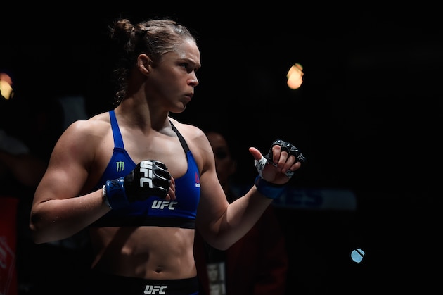 LAS VEGAS, NV - DECEMBER 30:  Ronda Rousey prepares to face Amanda Nunes in their UFC bantmaweight championship bout during the UFC 207 event at T-Mobile Arena on December 30, 2016 in Las Vegas, Nevada.  (Photo by Brandon Magnus/Zuffa LLC/Zuffa LLC via Getty Images)