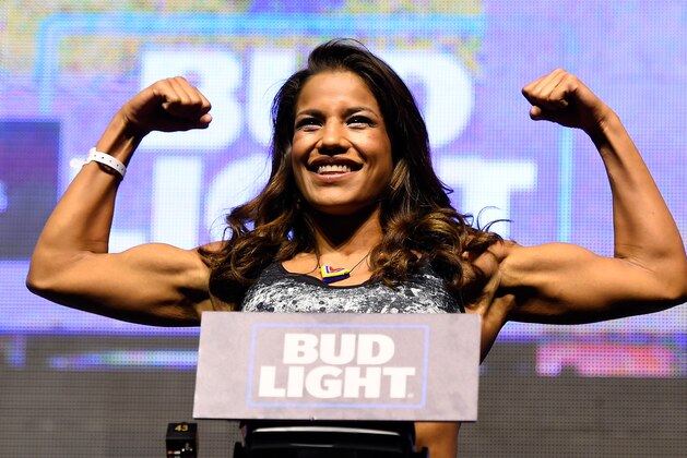 LAS VEGAS, NV - JULY 08:  Julianna Pena steps on the scale during the UFC 200 weigh-in at T-Mobile Arena on July 8, 2016 in Las Vegas, Nevada. (Photo by Josh Hedges/Zuffa LLC/Zuffa LLC via Getty Images)