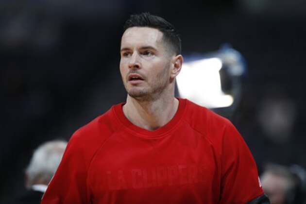 Los Angeles Clippers guard J.J. Redick (4) in the first half of an NBA basketball game Saturday, Jan. 21, 2017, in Denver. (AP Photo/David Zalubowski)