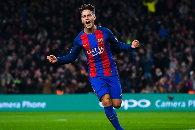 BARCELONA, SPAIN - JANUARY 26:  Denis Suarez of FC Barcelona celebrates after scoring his team's first goal during the Copa del Rey quarter-final second leg match between FC Barcelona and Real Sociedad at Camp Nou on January 26, 2017 in Barcelona, Spain.  (Photo by David Ramos/Getty Images)