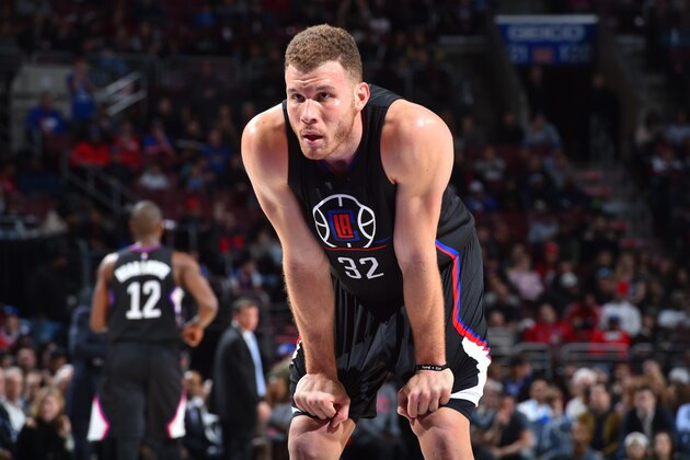 PHILADELPHIA,PA - JANUARY 24: Blake Griffin #32 of the Los Angeles Clippers looks on against the Philadelphia 76ers at Wells Fargo Center on January 24, 2017 in Philadelphia, Pennsylvania NOTE TO USER: User expressly acknowledges and agrees that, by downloading and/or using this Photograph, user is consenting to the terms and conditions of the Getty Images License Agreement. Mandatory Copyright Notice: Copyright 2017 NBAE (Photo by Jesse D. Garrabrant/NBAE via Getty Images)