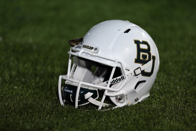 BUFFALO, NY - SEPTEMBER 12:  A Baylor Bears helmet on the sidelines during the game against the Buffalo Bulls at UB Stadium on September 12, 2014 in Buffalo, New York.  (Photo by Vaughn Ridley/Getty Images)