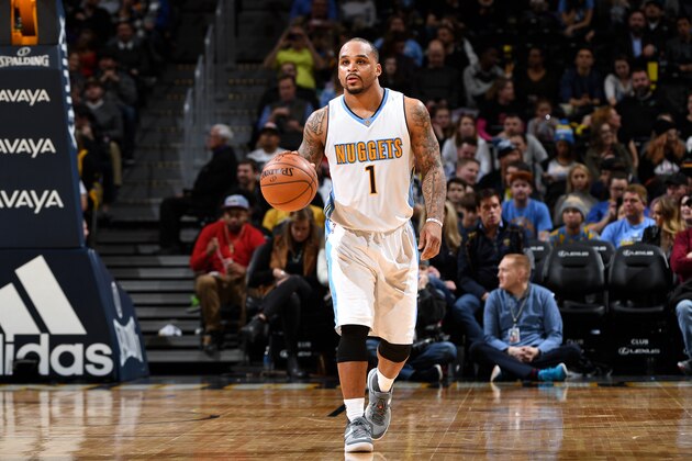 DENVER, CO - JANUARY 26: Jameer Nelson #1 of the Denver Nuggets brings the ball up court during the game against the Phoenix Suns on January 26, 2017 at the Pepsi Center in Denver, Colorado. NOTE TO USER: User expressly acknowledges and agrees that, by downloading and/or using this Photograph, user is consenting to the terms and conditions of the Getty Images License Agreement. Mandatory Copyright Notice: Copyright 2017 NBAE (Photo by Garrett Ellwood/NBAE via Getty Images)
