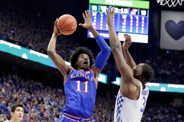 LEXINGTON, KY - JANUARY 28:  Josh Jackson #11 of the Kansas Jayhawks shoots the ball against the Kentucky Wildcats during the game against at Rupp Arena on January 28, 2017 in Lexington, Kentucky.  (Photo by Andy Lyons/Getty Images)