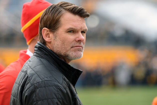 PITTSBURGH, PA - DECEMBER 21:  Director of Player Personnel Chris Ballard of the Kansas City Chiefs looks on from the sideline before a game against the Pittsburgh Steelers at Heinz Field on December 21, 2014 in Pittsburgh, Pennsylvania.  The Steelers defeated the Chiefs 20-12. (Photo by George Gojkovich/Getty Images)