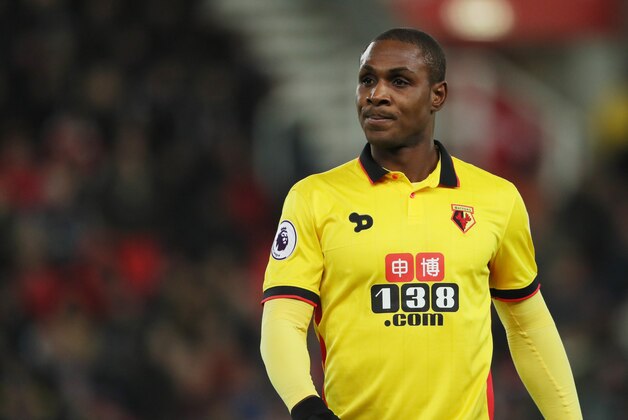 STOKE ON TRENT, ENGLAND - JANUARY 03: Odion Ighalo of Watford during the Premier League match between Stoke City and Watford at Bet365 Stadium on January 3, 2017 in Stoke on Trent, England. (Photo by Matthew Ashton - AMA/Getty Images)