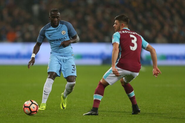 LONDON, ENGLAND - JANUARY 06: Bacary Sagna of Manchester City during the Emirates FA Cup Third Round match between West Ham United and Manchester City at London Stadium on January 6, 2017 in London, England. (Photo by Catherine Ivill - AMA/Getty Images)