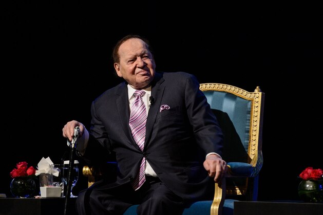 Chairman and chief executive officer of the Las Vegas Sands Corporation Sheldon Adelson attends a press conference before the opening of the Sands new mega resort The Parisian in Macau, on September 13, 2016.  / AFP / ANTHONY WALLACE        (Photo credit should read ANTHONY WALLACE/AFP/Getty Images)