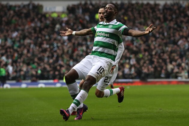 GLASGOW, SCOTLAND - DECEMBER 31:  Moussa Dembele of Celtic celebrates after he scores during the Rangers v Celtic Ladbrokes Scottish Premiership match at Ibrox Stadium on December 31, 2016 in Glasgow, Scotland. (Photo by Ian MacNicol/Getty Images)