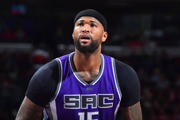 PHILADELPHIA,PA - JANUARY 30 : DeMarcus Cousins #15 of the Sacramento Kings shoots a foul shot against the Philadelphia 76ers  at Wells Fargo Center on January 30, 2017 in Philadelphia, Pennsylvania NOTE TO USER: User expressly acknowledges and agrees that, by downloading and/or using this Photograph, user is consenting to the terms and conditions of the Getty Images License Agreement. Mandatory Copyright Notice: Copyright 2016 NBAE (Photo by Jesse D. Garrabrant/NBAE via Getty Images)