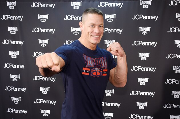 NEW YORK, NY - JANUARY 23:  John Cena stops by the newest Tapout Fitness location in Herald Square to talk fitness and share his favorite looks from the Tapout fitness apparel collection available at JCPenney on January 23, 2017 in New York City.  (Photo by Jamie McCarthy/Getty Images for JCPenney)