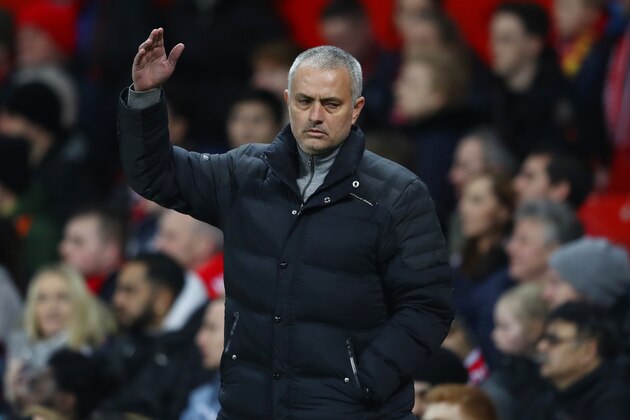 MANCHESTER, ENGLAND - FEBRUARY 01:  Jose Mourinho, Manager of Manchester United reacts during the Premier League match between Manchester United and Hull City at Old Trafford on February 1, 2017 in Manchester, England.  (Photo by Clive Mason/Getty Images)