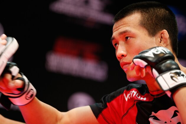 RIO DE JANEIRO, BRAZIL - AUGUST 01:  'The Korean Zombie' Chan Sung Jung holds an open training session for fans and media at Circo Voador on August 1, 2013 in Rio de Janeiro, Brazil. (Photo by Josh Hedges/Zuffa LLC/Zuffa LLC via Getty Images)
