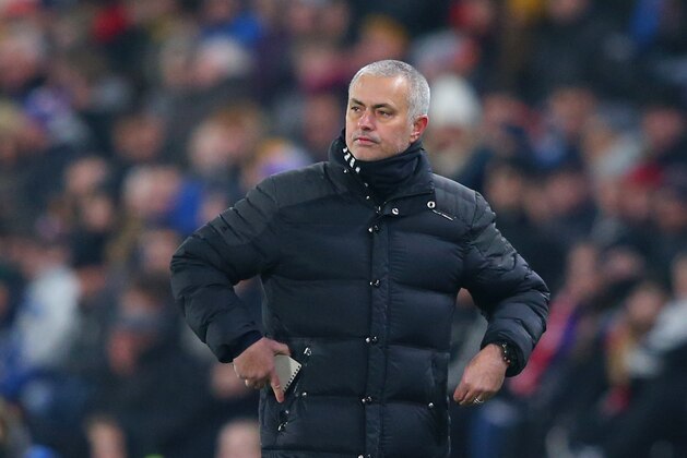 HULL, ENGLAND - JANUARY 26:  Jose Mourinho manager of Manchester United looks thoughtful during the EFL Cup Semi-Final second leg match between Hull City and Manchester United at KCOM Stadium on January 26, 2017 in Hull, England.  (Photo by Alex Livesey/Getty Images)