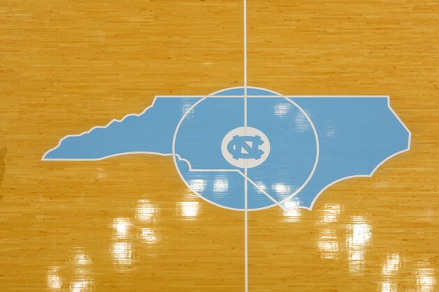 CHAPEL HILL, NC - JANUARY 26: An overhead general view of the court of the Dean Smith Center during a game between the North Carolina Tar Heels and the Virginia Tech Hokies on January 26, 2017 in Chapel Hill, North Carolina. North Carolina won 91-72. (Photo by Peyton Williams/UNC/Getty Images)