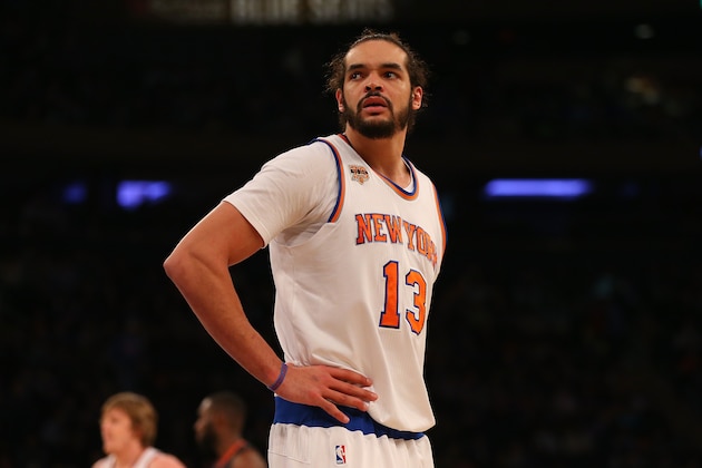 NEW YORK, NY - JANUARY 16:  Joakim Noah #13 of the New York Knicks in action against the Atlanta Hawks at Madison Square Garden on January 16, 2017 in New York City.  NOTE TO USER: User expressly acknowledges and agrees that, by downloading and or using this photograph, User is consenting to the terms and conditions of the Getty Images License Agreement. Atlanta Hawks defeated the New York Knicks 108-107.  (Photo by Mike Stobe/Getty Images)