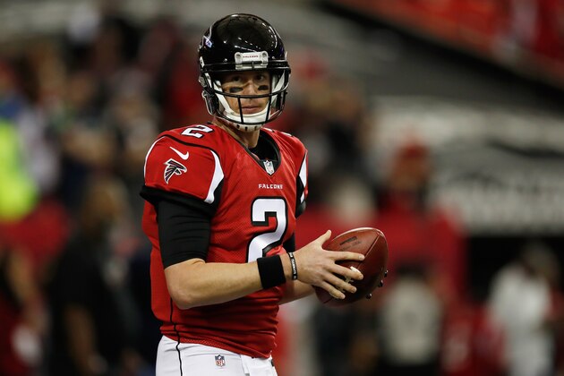 ATLANTA, GA - JANUARY 14:  Matt Ryan #2 of the Atlanta Falcons warms up prior to the game against the Seattle Seahawks at the Georgia Dome on January 14, 2017 in Atlanta, Georgia.  (Photo by Gregory Shamus/Getty Images)