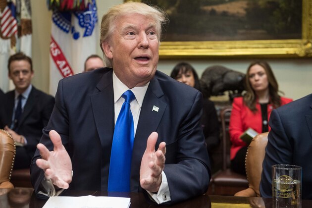 US President Donald Trump speaks during a meeting with leaders of conservative groups to discuss the nomination of Neil Gorsuch to the US Supreme Court in the Roosevelt Room at the White House in Washington, DC, on February 1, 2017. / AFP / NICHOLAS KAMM        (Photo credit should read NICHOLAS KAMM/AFP/Getty Images)