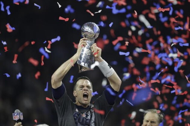 after the NFL Super Bowl 51 football game Sunday, Feb. 5, 2017, in Houston. (AP Photo/Darron Cummings)