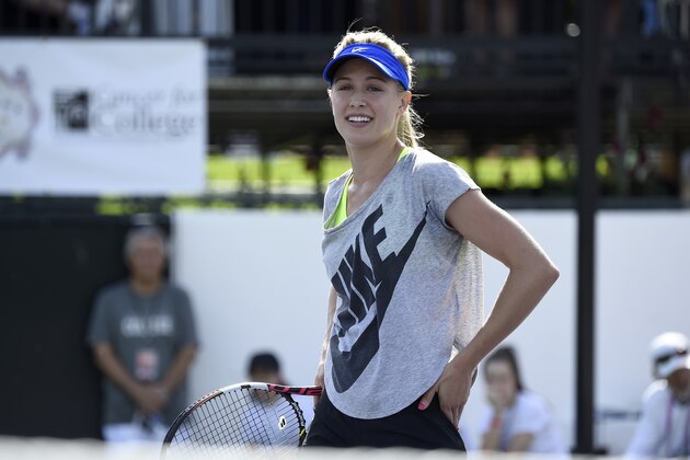 LA QUINTA, CA - MARCH 10:  Tennis Player Eugenie 'Genie' Bouchard attends the 11th Annual Desert Smash Hosted By Will Ferrell Benefiting Cancer For College at La Quinta Resort and Club on March 10, 2015 in La Quinta, California.  (Photo by Frazer Harrison/Getty Images for Desert Smash)