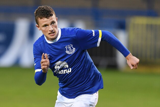 COLERAINE, NORTHERN IRELAND - JULY 21: Nathan Broadhead of Everton during the NI Super Cup U21 football match between Everton and Espanyol at Coleraine Showgrounds on July 21, 2016 in Coleraine, Northern Ireland. (Photo by Charles McQuillan/Getty Images)