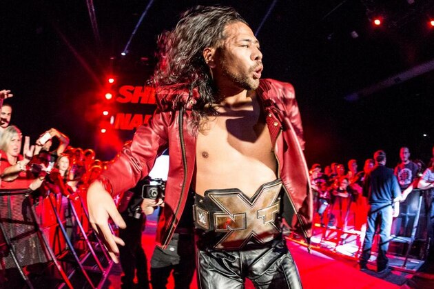IMAGE DISTRIBUTED FOR 2K - WWE NXT Superstar Shinsuke Nakamura on the red carpet at the WWE 2K17 SummerSlam Kickoff Event in New York, on Friday, Aug. 19, 2016. (Adam Hunger/AP Images for 2K)