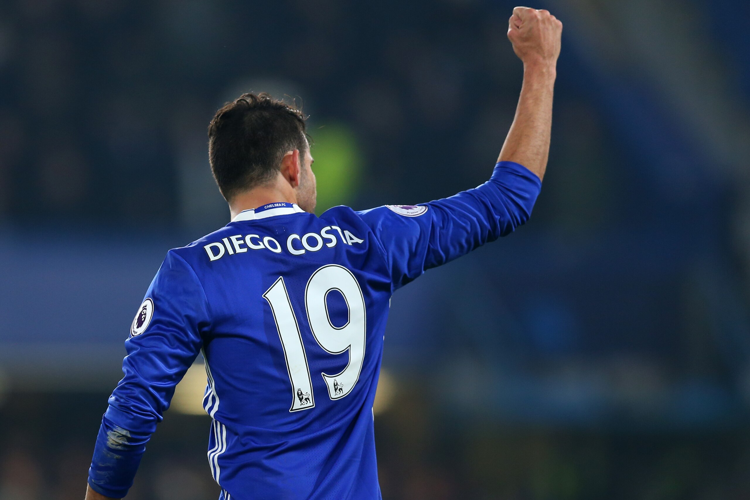LONDON, ENGLAND - JANUARY 22: Diego Costa of Chelsea celebrates during the Premier League match between Chelsea and Hull City at Stamford Bridge on January 22, 2017 in London, England. (Photo by Catherine Ivill - AMA/Getty Images)