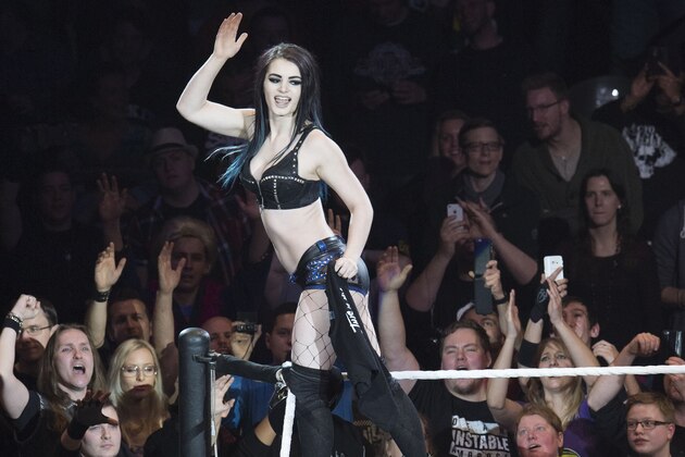 COLOGNE, GERMANY - FEBRUARY 11: Paige during WWE Road to WrestleMania at the Lanxess Arena on February 11, 2016 in Cologne, Germany. (Photo by Marc Pfitzenreuter/Getty Images)