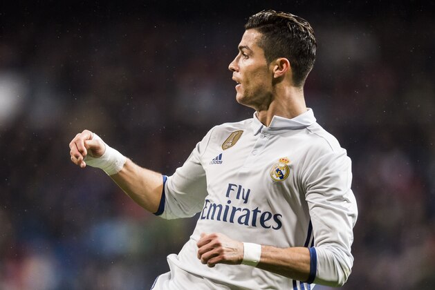 MADRID, SPAIN - JANUARY 29: Cristiano Ronaldo of Real Madrid reacts during their La Liga match between Real Madrid and Real Sociedad at the Santiago Bernabeu Stadium on 29 January 2017 in Madrid, Spain. (Photo by Power Sport Images/Getty Images)