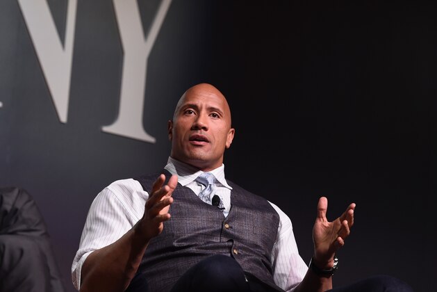 NEW YORK, NY - NOVEMBER 09:  Actor Dwayne 'The Rock' Johnson speaks onstage during 'The Next Intersection For Hollywood with William Morris Endeavor's Ari Emanuel, Patrick Whitesell and Dwayne 'The Rock' Johnson' at the Fast Company Innovation Festival on November 9, 2015 in New York City.  (Photo by Ilya S. Savenok/Getty Images for Fast Company)