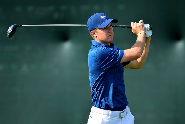 SCOTTSDALE, AZ - FEBRUARY 05:  Jordan Spieth plays his tee shot on the 17th hole during the final round of the Waste Management Phoenix Open at TPC Scottsdale on February 5, 2017 in Scottsdale, Arizona.  (Photo by Jared C. Tilton/Getty Images)