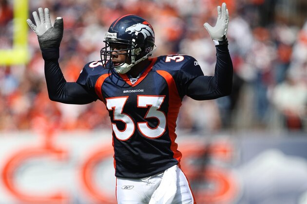 DENVER, CO - SEPTEMBER 14: Marquand Manuel #33 of the Denver Broncos lines up against the San Diego Chargers at Invesco Field at Mile High on September 14, 2008 in Denver, Colorado. Denver won 39-38. (Photo by Joe Robbins/Getty Images) DENVER, CO - SEPTEMBER 14: Marquand Manuel #33 of the Denver Broncos lines up against the San Diego Chargers at Invesco Field at Mile High on September 14, 2008 in Denver, Colorado. Denver won 39-38. (Photo by Joe Robbins/Getty Images)