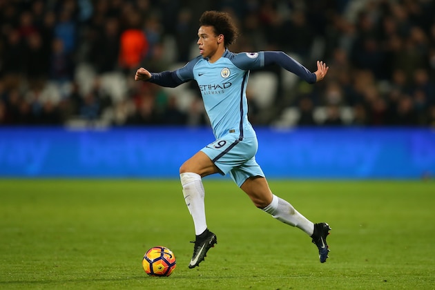 STRATFORD, ENGLAND - FEBRUARY 01: Leroy Sane of Manchester City during the Premier League match between West Ham United and Manchester City at London Stadium on February 1, 2017 in Stratford, England. (Photo by Catherine Ivill - AMA/Getty Images)