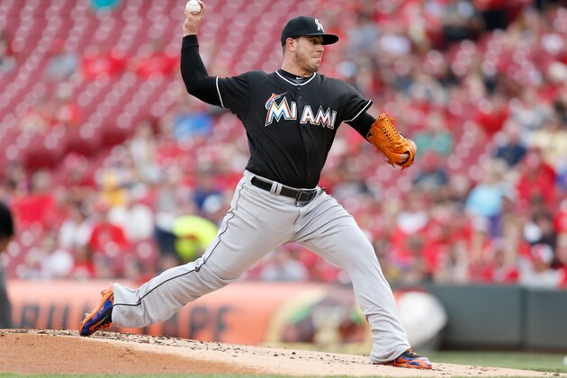 CINCINNATI, OH - AUGUST 18:  Jose Fernandez #16 of the Miami Marlins throws a pitch during the game against the Cincinnati Reds at Great American Ball Park on August 18, 2016 in Cincinnati, Ohio. (Photo by Kirk Irwin/Getty Images)