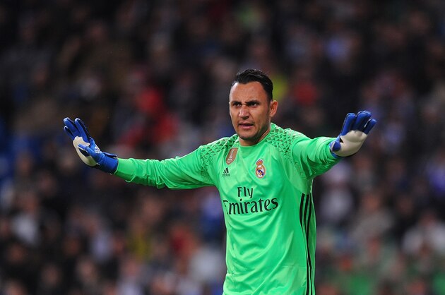 MADRID, SPAIN - JANUARY 29: Keylor Navas of Real Madrid reacts during the La Liga match between Real Madrid CF and Real Sociedad de Futbol at the Bernabeu on January 29, 2017 in Madrid, Spain. (Photo by Denis Doyle/Getty Images)